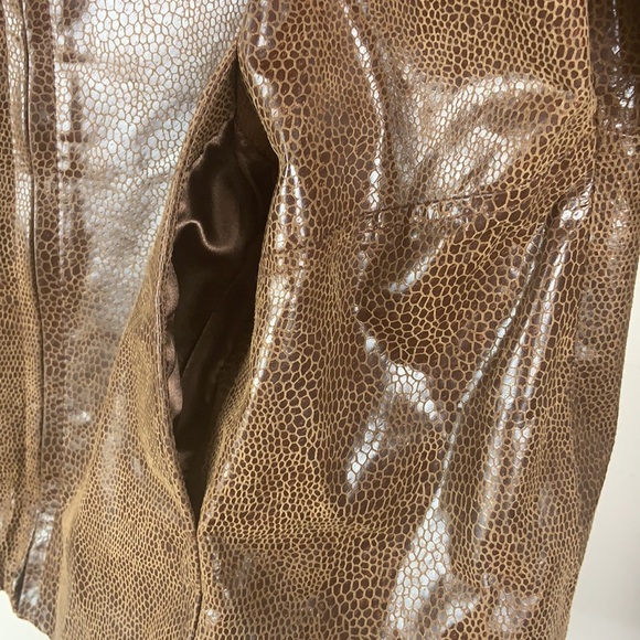 Preston & York Snake Print Front Zip Leather Jacket - Picture 3 of 8